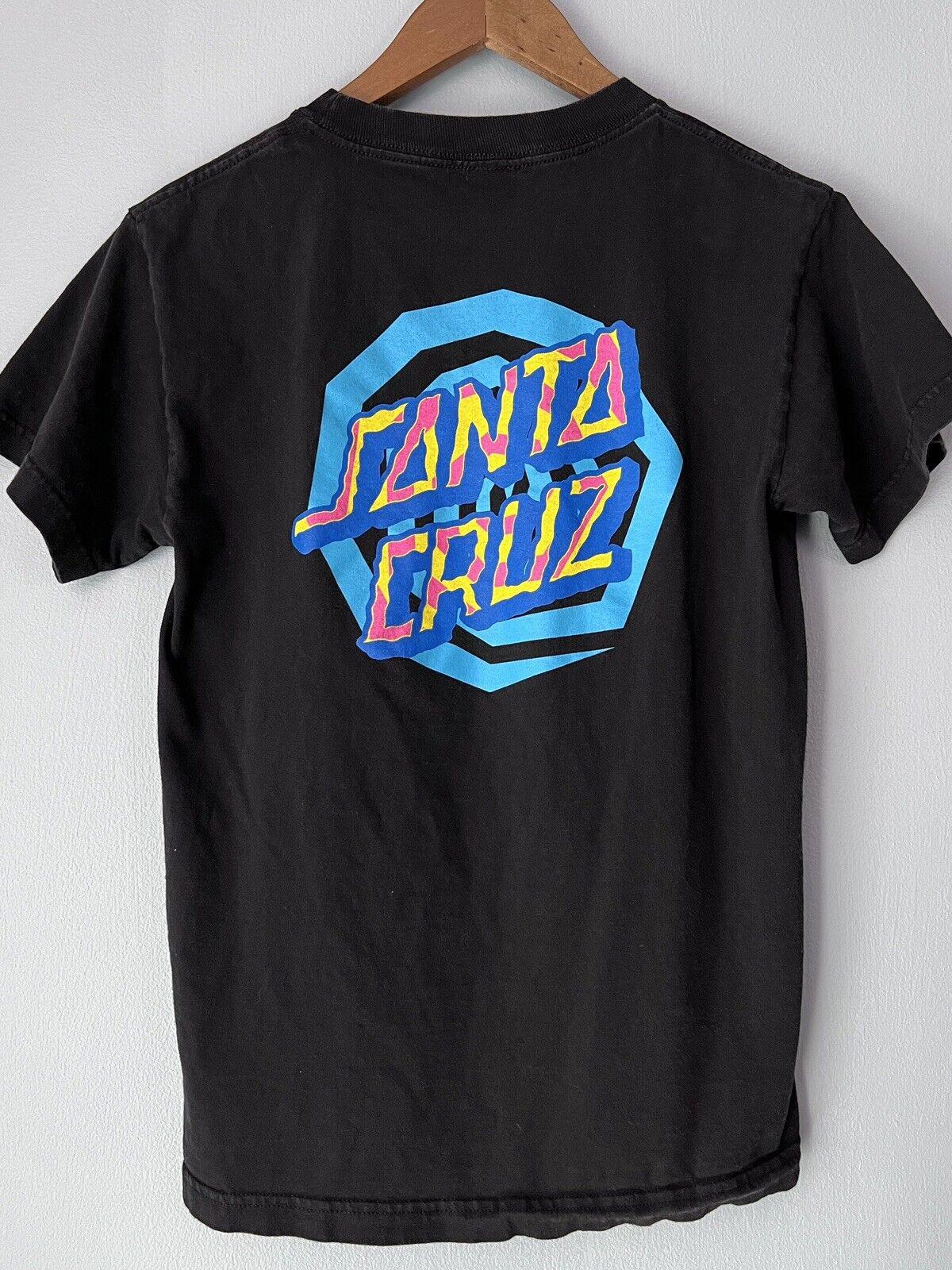 Santa Cruz Shirt Adult Small Black Blue Short Sleeve Skateboarding Mens S